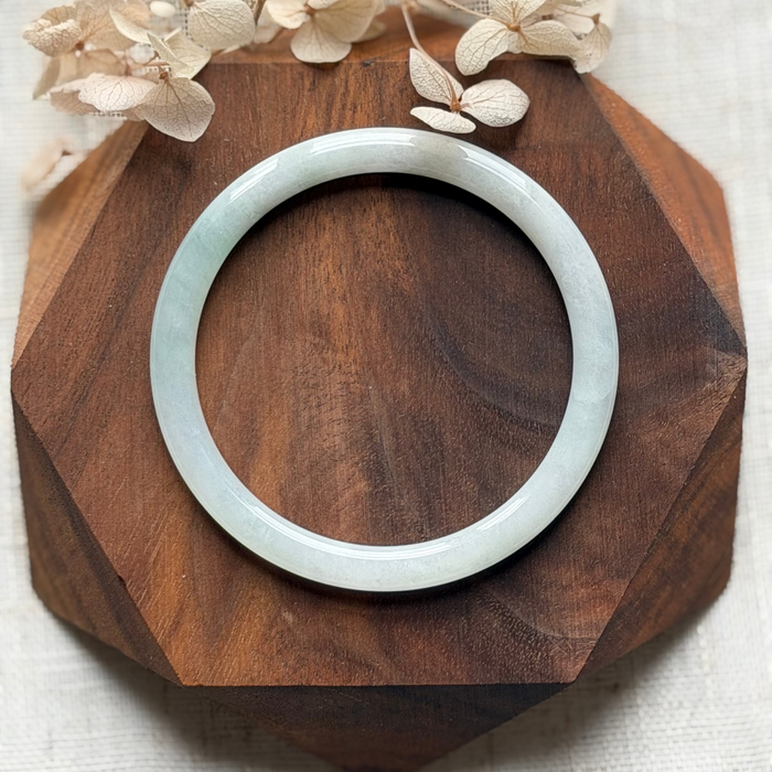 White Green Jadeite Bangle