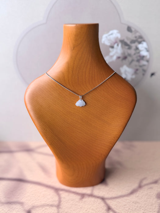 Lavender Lotus Jadeite Necklace - 18K White Gold