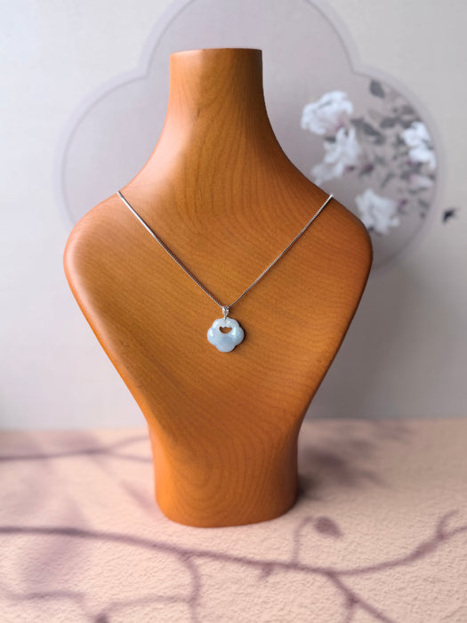 Purple Cloud Jadeite Necklace - 18K White Gold