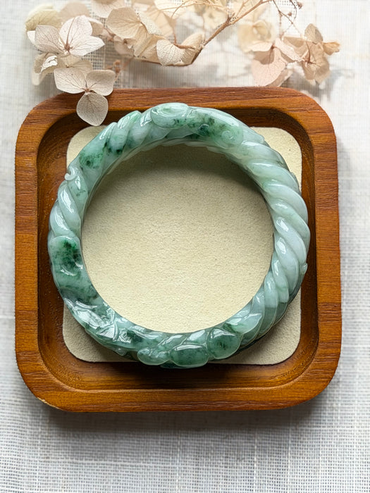 Carved Jadeite Bangle