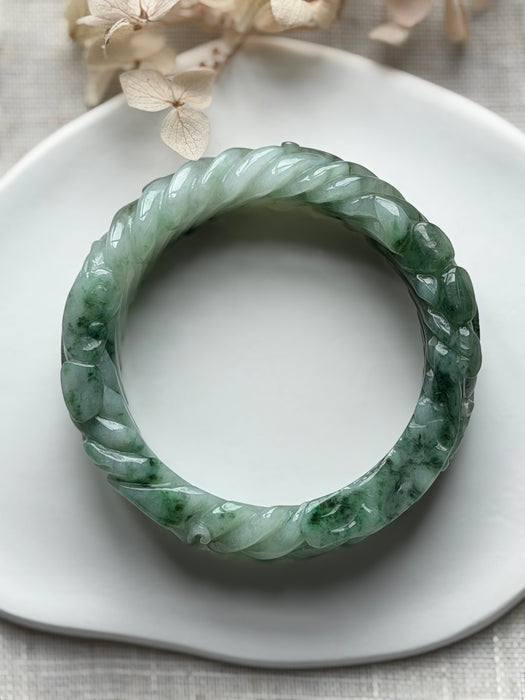 Carved Jadeite Bangle