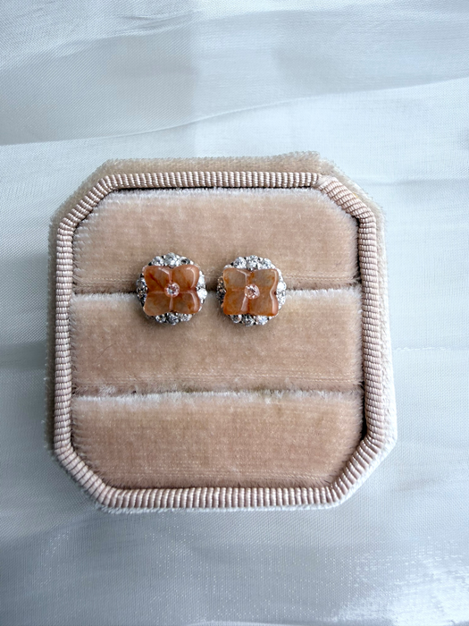 Jadeite Blossom Stud Earrings
