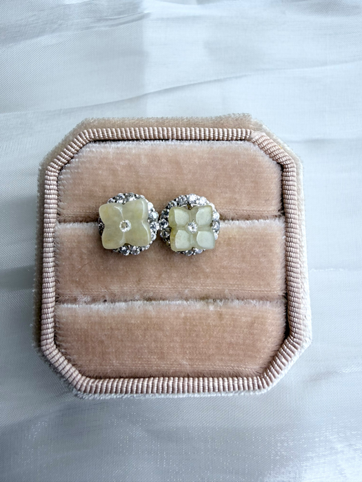 Jadeite Blossom Stud Earrings