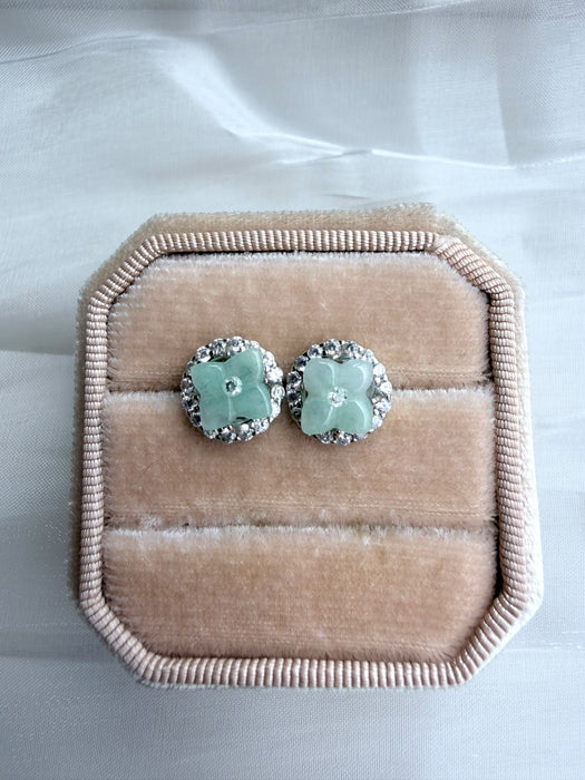 Jadeite Blossom Stud Earrings