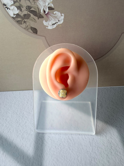 Jadeite Blossom Stud Earrings