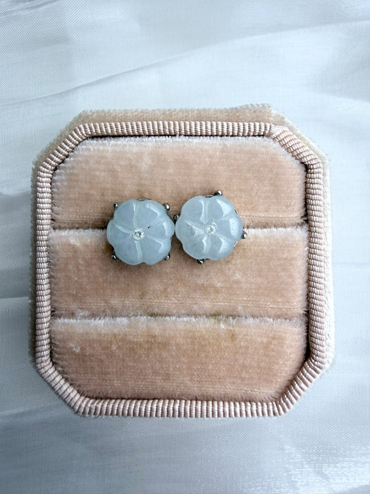 Osmanthus Garden Jadeite Studs Earrings