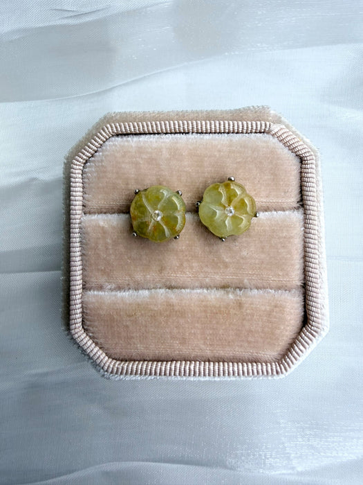Osmanthus Garden Jadeite Studs Earrings