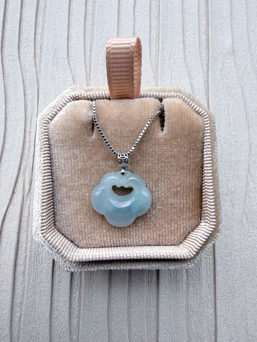 Purple Cloud Jadeite Necklace - 18K White Gold