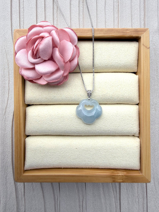 Purple Cloud Jadeite Necklace - 18K White Gold