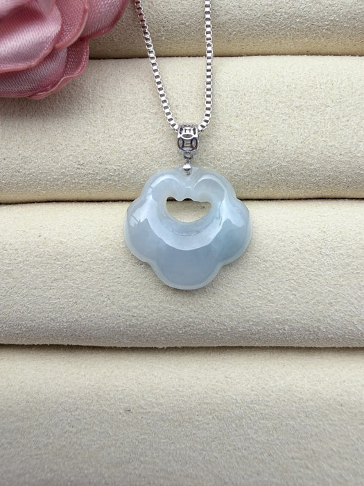 Purple Cloud Jadeite Necklace - 18K White Gold