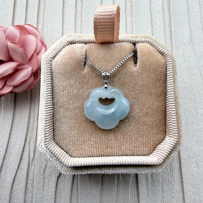 Purple Cloud Jadeite Necklace - 18K White Gold
