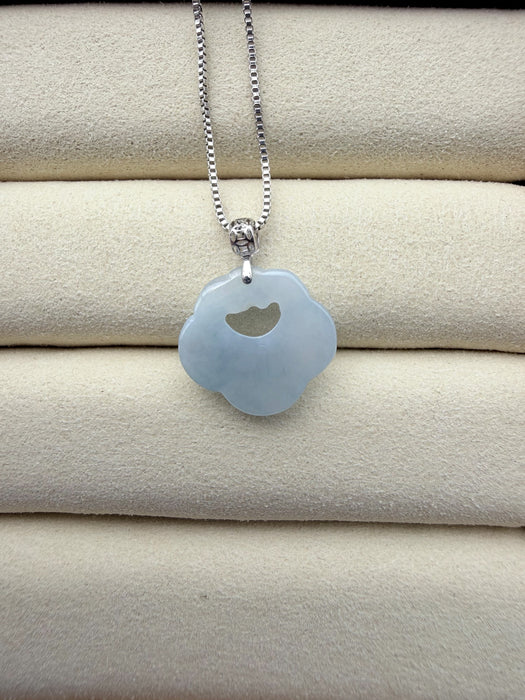 Purple Cloud Jadeite Necklace - 18K White Gold
