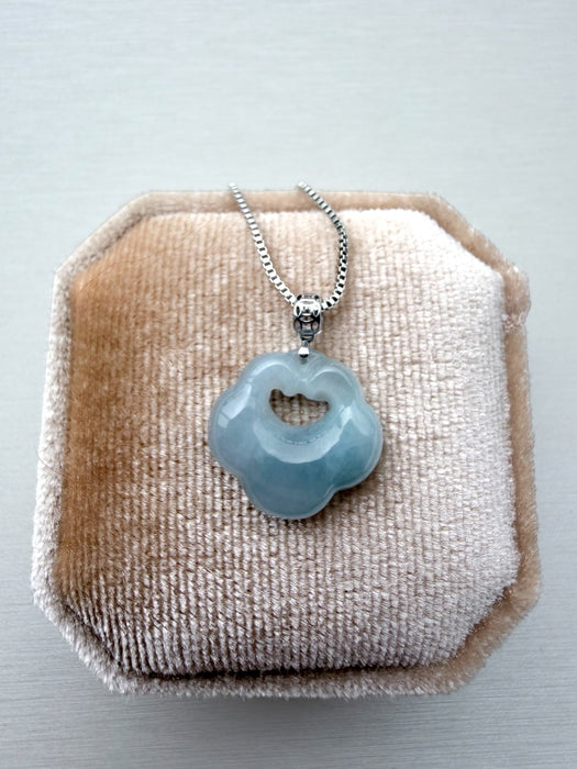 Purple Cloud Jadeite Necklace - 18K White Gold