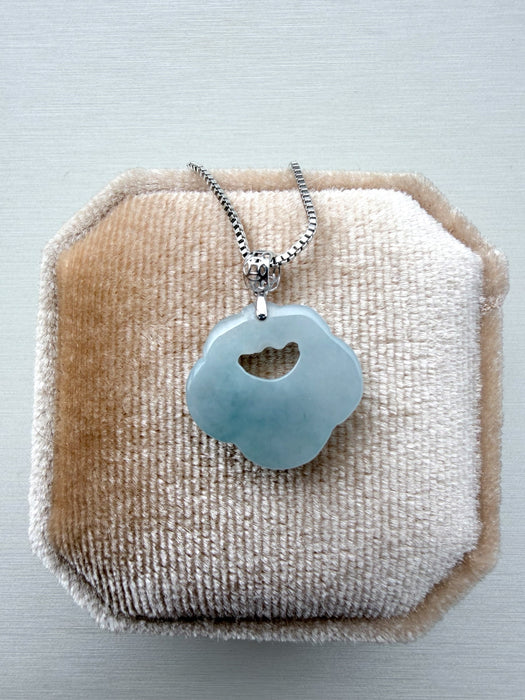 Purple Cloud Jadeite Necklace - 18K White Gold