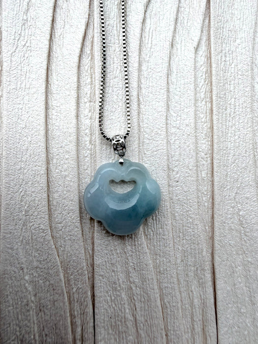 Purple Cloud Jadeite Necklace - 18K White Gold