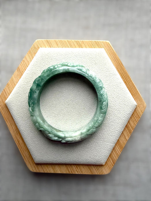 Carved Jadeite Bangle Set