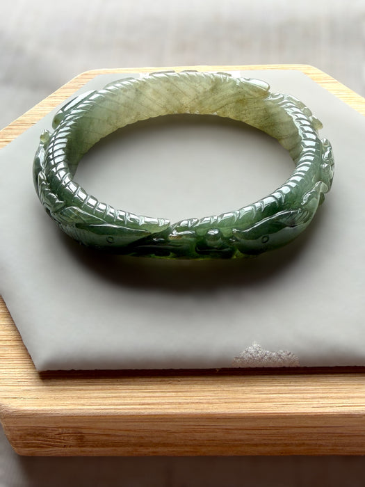 Carved Jadeite Bangle