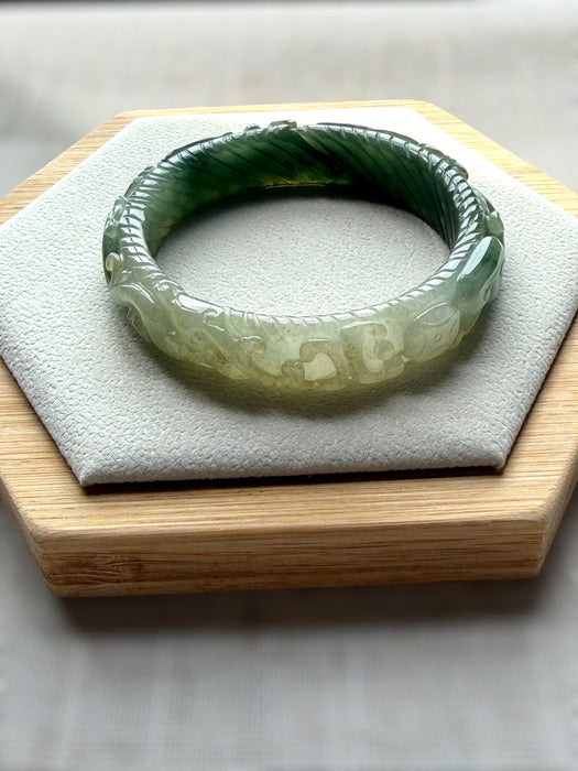 Carved Jadeite Bangle
