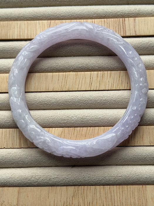 Carved Purple Jadeite Bangle