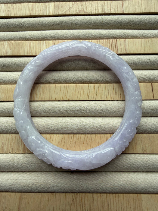 Carved Purple Jadeite Bangle
