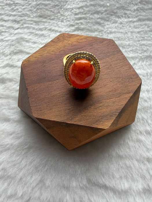 Orange Jadeite Ring