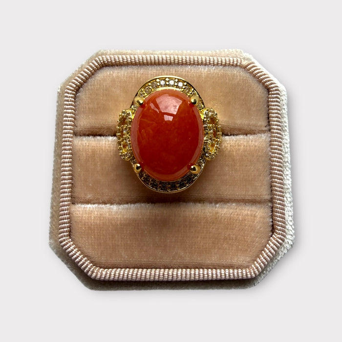 Orange Jadeite Ring