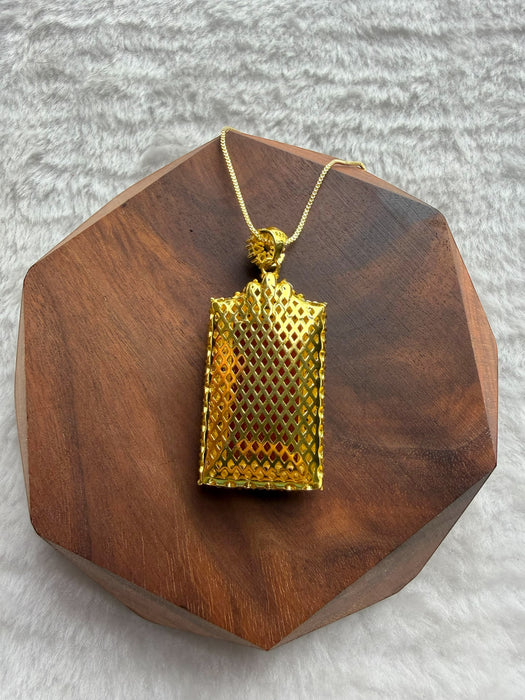 Orange Jadeite Rectangle Necklace