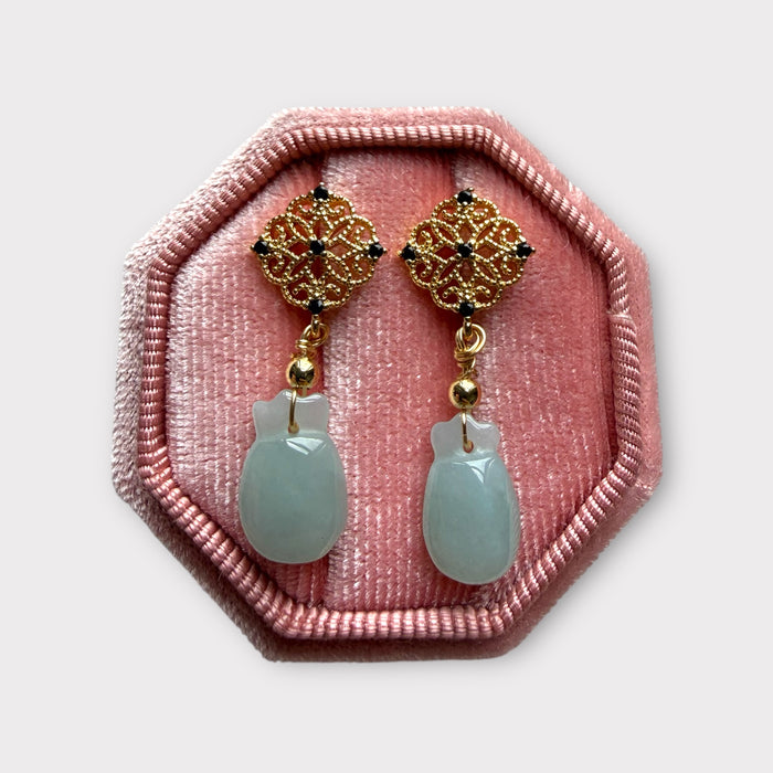 Money Bag Jadeite Earring Studs
