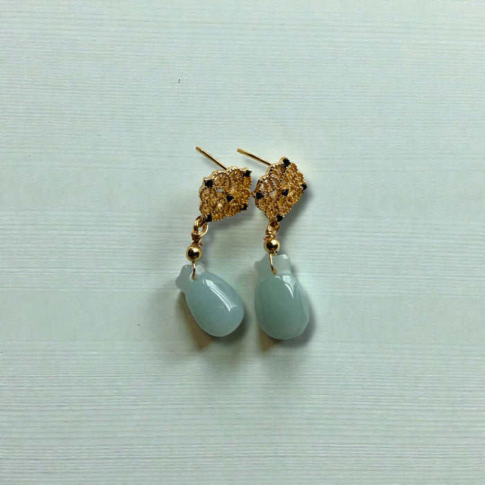 Money Bag Jadeite Earring Studs