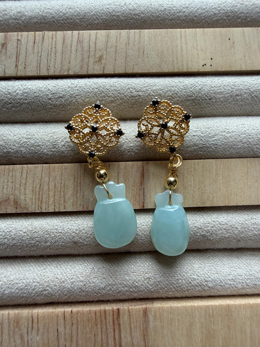 Money Bag Jadeite Earring Studs