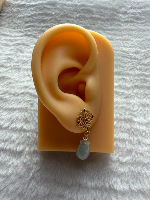 Money Bag Jadeite Earring Studs