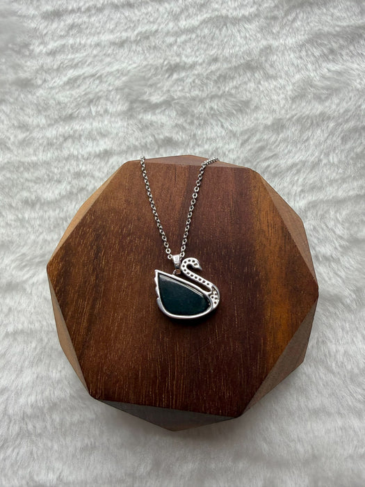Omphacite Jadeite Swan Necklace