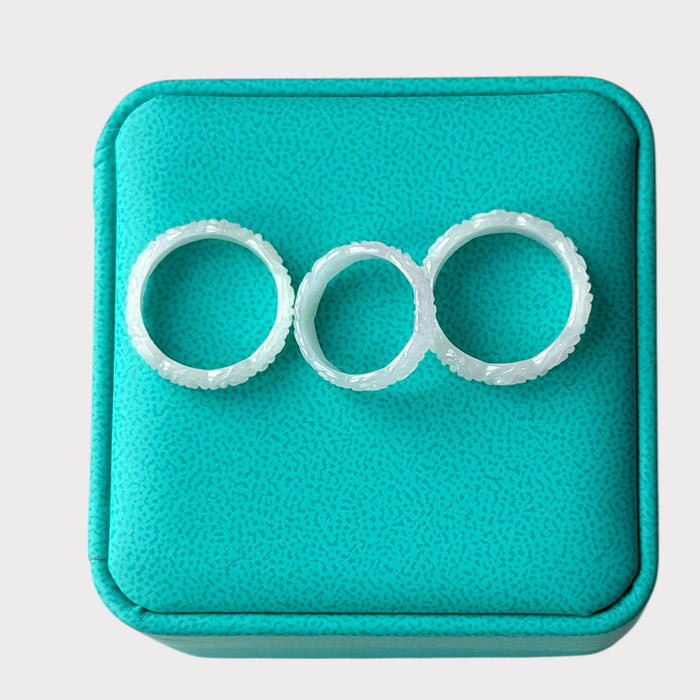 White Rose Jadeite Ring