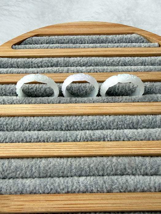 White Rose Jadeite Ring