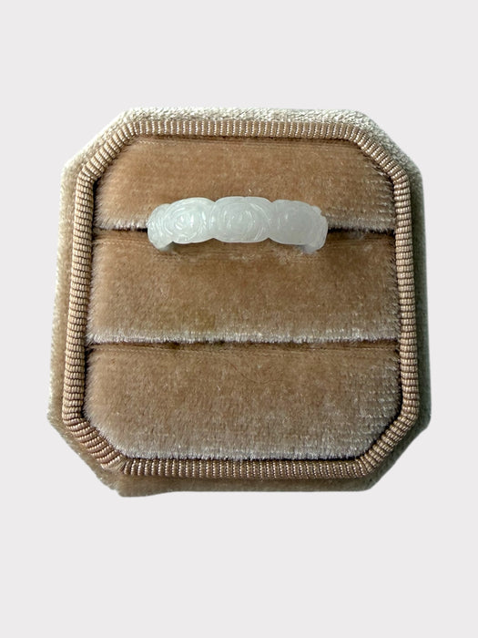 White Rose Jadeite Ring