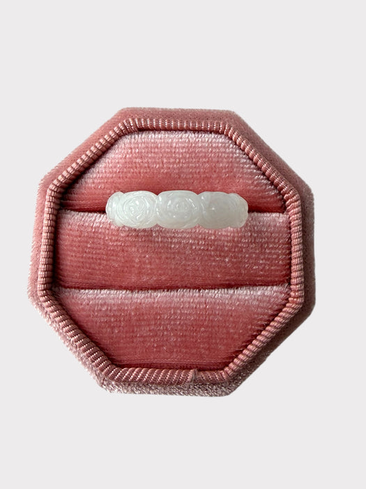 White Rose Jadeite Ring