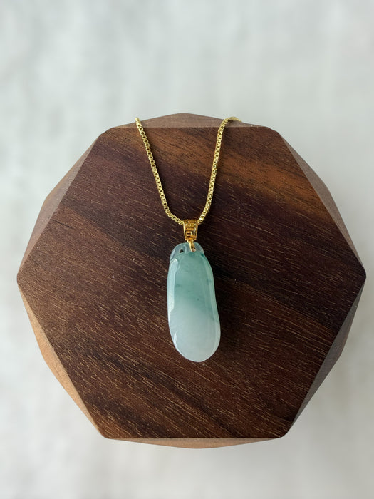 Blue Gourd Jadeite Necklace - 18K Gold