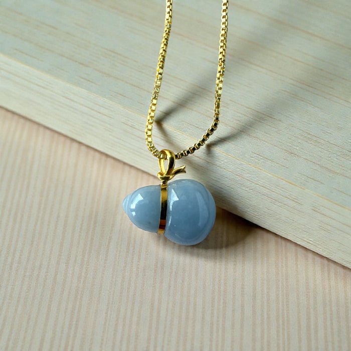 Purple Gourd Jadeite Necklace - 18K Gold