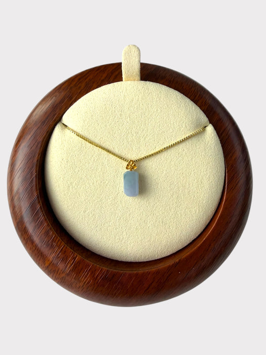 Purple Block Jadeite Necklace - 18K Gold