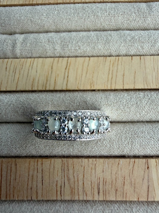 White Jadeite Band Ring