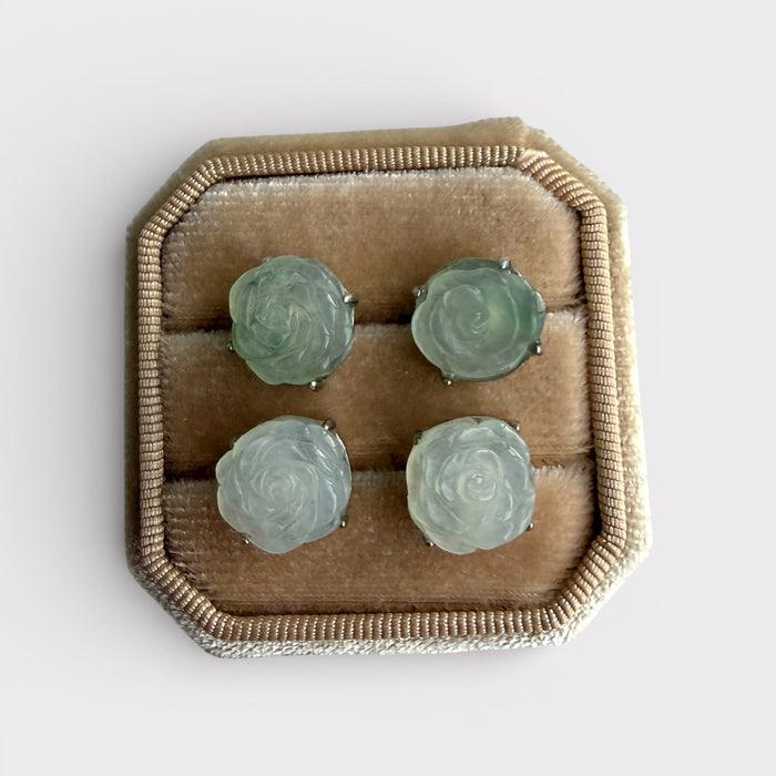Rose Jadeite Earring Studs