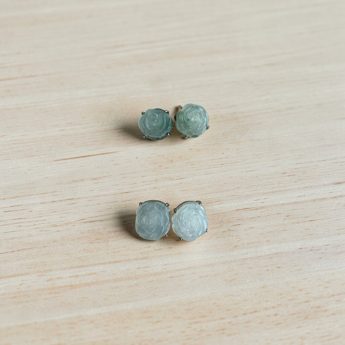 Rose Jadeite Earring Studs