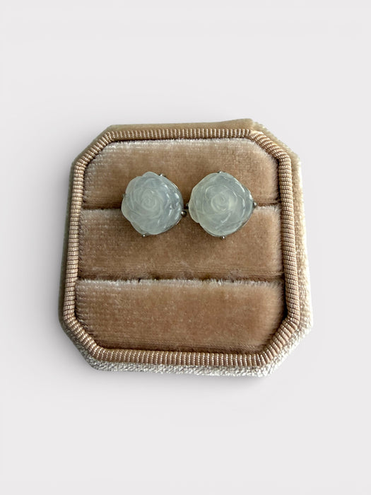 Rose Jadeite Earring Studs