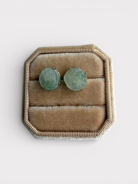 Rose Jadeite Earring Studs