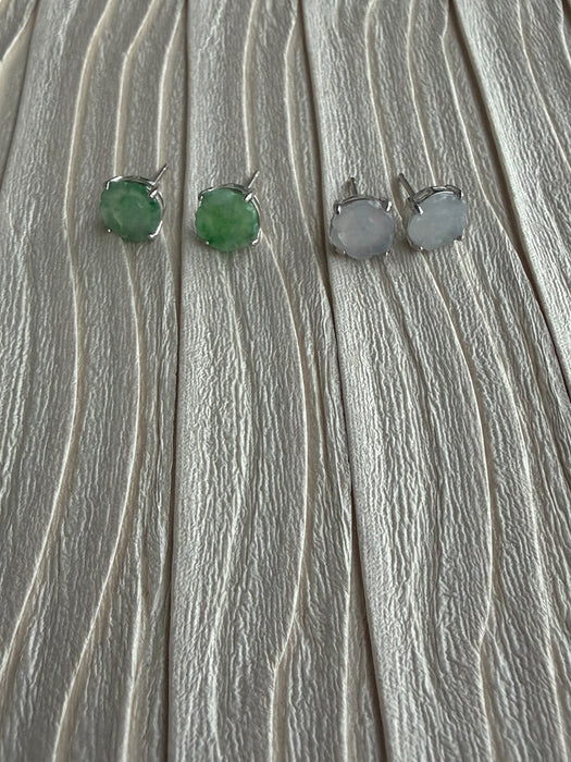 Floral Jadeite Earring Studs