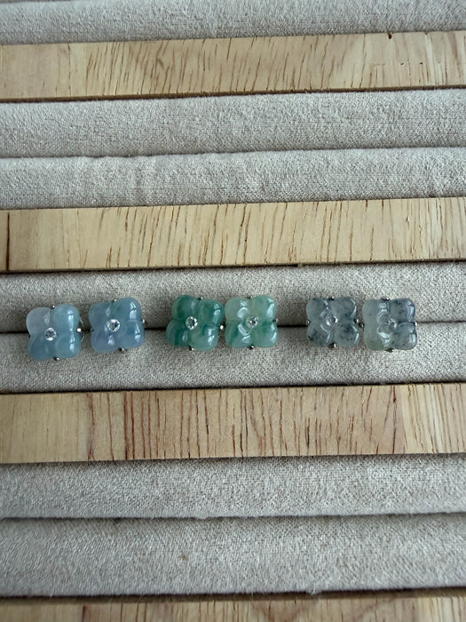Osmanthus Jadeite Earring Studs