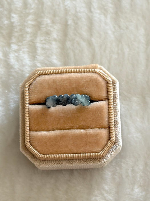 Black Wuji Jadeite Ring (Rose / Plum Blossom)