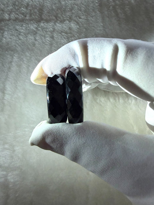 Black Faceted Mocui Jadeite Ring