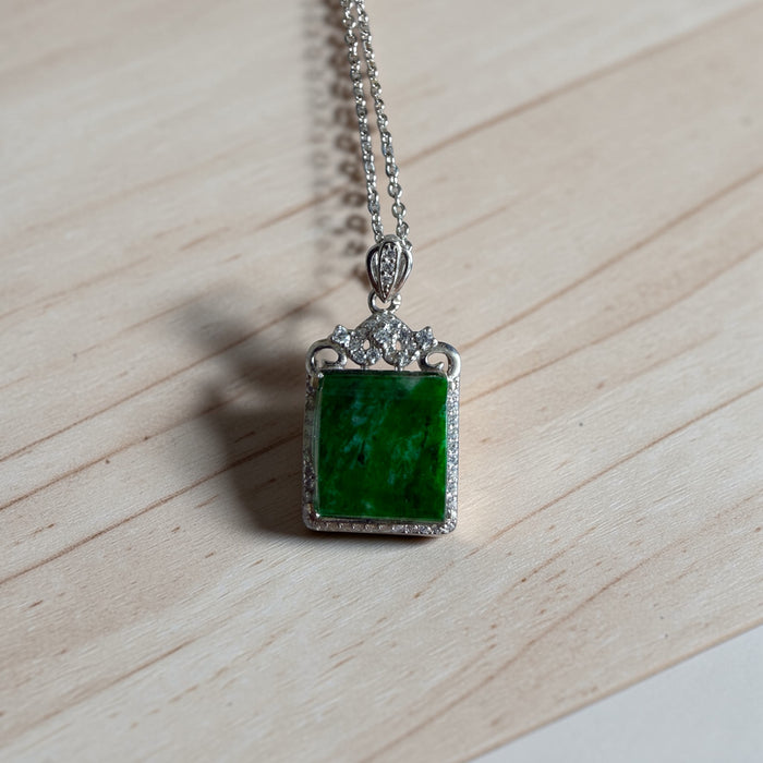 Green Square Jadeite Necklace