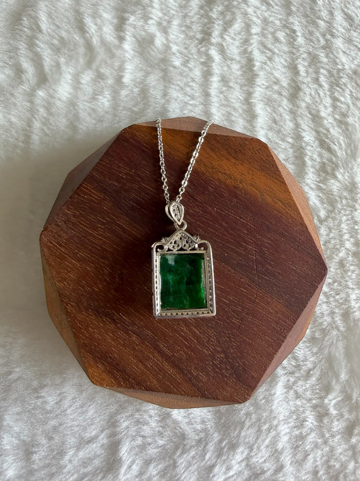 Green Square Jadeite Necklace
